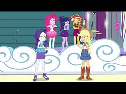 Size: 480x360 | Tagged: safe, screencap, applejack, pinkie pie, rarity, sci-twi, sunset shimmer, twilight sparkle, equestria girls, equestria girls specials, g4, my little pony equestria girls: better together, my little pony equestria girls: rollercoaster of friendship, black bars, female, letterboxing