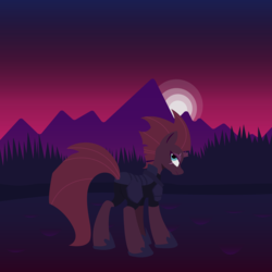 Size: 1920x1920 | Tagged: safe, artist:lost_memory, derpibooru exclusive, tempest shadow, pony, g4, .svg available, female, illustrator, kurzgesagt, lineless, modern art, solo, svg, twilight (astronomy), vector, wallpaper
