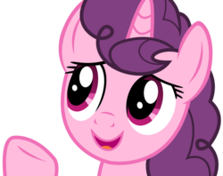 Size: 4266x3375 | Tagged: safe, artist:sketchmcreations, sugar belle, pony, unicorn, g4, the big mac question, female, mare, open mouth, raised hoof, simple background, smiling, solo, transparent background, vector