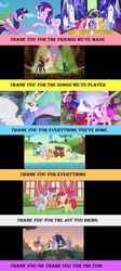 Size: 1264x2824 | Tagged: safe, edit, edited screencap, editor:thomasfan45, screencap, apple bloom, applejack, cozy glow, discord, fluttershy, gallus, lord tirek, ocellus, pinkie pie, princess cadance, princess celestia, princess luna, queen chrysalis, rainbow dash, rarity, sandbar, scootaloo, shining armor, silverstream, smolder, spike, starlight glimmer, sweetie belle, twilight sparkle, yona, alicorn, centaur, changedling, changeling, changeling queen, draconequus, dragon, earth pony, griffon, hippogriff, pegasus, pony, unicorn, yak, a canterlot wedding, crusaders of the lost mark, frenemies (episode), friendship is magic, g4, school daze, the cutie re-mark, the last problem, twilight's kingdom, alternate hairstyle, apple bloom's bow, applejack's hat, better way to be bad, bow, canterlot, castle of the royal pony sisters, cowboy hat, crown, crystal ball, cute, cutie mark crusaders, end of ponies, everycreature, evil lair, female, filly, gigachad spike, grogar's lair, grogar's orb, group hug, hair bow, happy, hat, hug, jewelry, lair, lake, legion of doom, magic, magic aura, male, mane seven, mane six, mare, older, older applejack, older fluttershy, older pinkie pie, older rainbow dash, older rarity, older spike, older twilight, older twilight sparkle (alicorn), ponyville, ponyville schoolhouse, princess twilight 2.0, regalia, royal sisters, royal wedding, series finale, singing, smiling, stallion, student six, sweet apple acres barn, text, thank you for the fun, the end, throne, throne room, tribute, twilight sparkle (alicorn), twilight's castle, wall of tags, water, winged spike, wings
