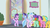 Size: 350x197 | Tagged: safe, screencap, berry bliss, citrine spark, huckleberry, november rain, peppermint goldylinks, silverstream, starlight glimmer, classical hippogriff, earth pony, hippogriff, pegasus, pony, unicorn, g4, student counsel, background pony, bow, butt, female, friendship student, hair bow, male, mare, plot, quill, raised hoof, stallion