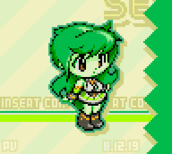 Size: 480x430 | Tagged: safe, artist:theratedrshimmer, wallflower blush, equestria girls, g4, animated, blinking, chibi, cute, female, flowerbetes, gif, limited palette, perfect loop, pixel art, retro, sega, solo