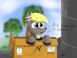 Size: 1600x1200 | Tagged: safe, artist:kalashnikitty, oc, oc only, oc:canvas, deer, pony, box, cute, deer in a box, male, pony in a box, solo