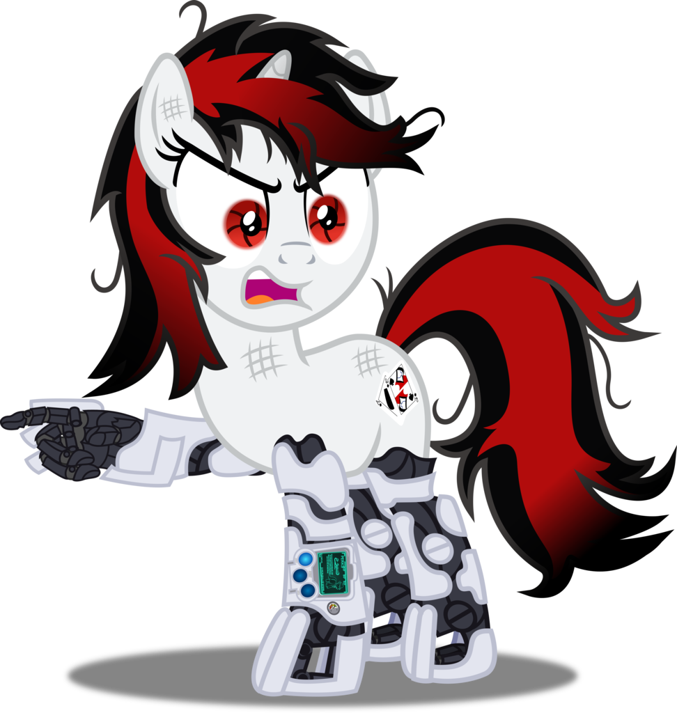 Safe Artist Vector Brony Oc Oc Only Oc Blackjack Cyborg Pony Unicorn Fallout