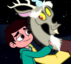 Size: 683x614 | Tagged: safe, discord, g4, aladdin, marco diaz, star vs the forces of evil, wat
