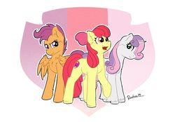 Size: 1280x890 | Tagged: safe, artist:ruushiicz, apple bloom, scootaloo, sweetie belle, pony, g4, adult, cutie mark crusaders, group