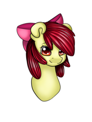 Size: 1536x2048 | Tagged: safe, artist:0bsydia, apple bloom, earth pony, pony, g4, bust, female, filly, simple background, solo, transparent background