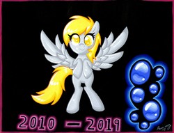 Size: 6603x5033 | Tagged: safe, artist:rammzblood, derpy hooves, pegasus, pony, g4, bubble, end of ponies, female, mare, solo