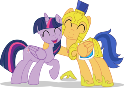 Size: 1000x706 | Tagged: safe, artist:bigmk, artist:kuma993, flash sentry, twilight sparkle, alicorn, pegasus, pony, g4, ^^, eyes closed, female, male, mare, ship:flashlight, shipping, simple background, stallion, straight, transparent background, twilight sparkle (alicorn)