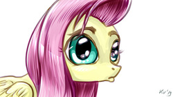 Size: 1000x562 | Tagged: safe, artist:kovoranu, fluttershy, pegasus, pony, g4, bust, female, portrait, solo