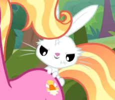 Size: 230x200 | Tagged: safe, screencap, luster dawn, pony, rabbit, unicorn, g4, the last problem, animal, butt touch, cropped, female, mare, out of context, solo focus