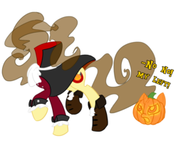 Size: 1200x1000 | Tagged: safe, artist:piichu-pi, oc, oc only, oc:eclair, headless horse, pony, unicorn, boots, cape, clothes, female, headless, headless horseman, mare, pumpkin head, shoes, simple background, solo, transparent background