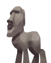 Size: 1602x1974 | Tagged: safe, artist:ecolinegd, oc, oc only, earth pony, pony, cursed image, meme, moai, ponified, rule 85, simple background, solo, statue, transparent background, wat