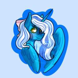 Size: 1000x1000 | Tagged: safe, artist:grateful-dead-raised, oc, oc:fleurbelle, pony, adorabelle, bow, cute, hair bow, ocbetes, smiling, smiling at you, wings, yellow