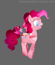 Size: 850x1000 | Tagged: safe, artist:shadobabe, pinkie pie, earth pony, pony, g4, female, gray background, mare, simple background, solo, texture