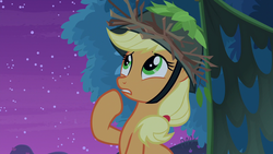 Size: 1280x720 | Tagged: safe, screencap, applejack, earth pony, pony, g4, going to seed, female, mare, solo