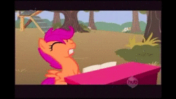 Size: 640x360 | Tagged: safe, edit, edited screencap, screencap, scootaloo, pegasus, pony, g4, the show stoppers, animated, clubhouse, crusaders clubhouse, eyes closed, female, filly, klingon, majestic as fuck, musical instrument, piano, qapla', solo, sound, star trek, webm, youtube link, youtube poop