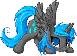 Size: 308x225 | Tagged: safe, artist:tami-kitten, oc, oc only, alicorn, pony, alicorn oc, face down ass up, solo, spread wings, wings
