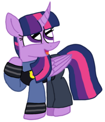 Size: 930x1080 | Tagged: safe, artist:徐詩珮, twilight sparkle, alicorn, pony, g4, clothes, cosplay, costume, crossover, female, judy hopps, mare, simple background, solo, transparent background, twilight sparkle (alicorn), zootopia