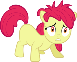 Size: 8000x6382 | Tagged: safe, artist:slb94, edit, vector edit, apple bloom, earth pony, pony, family appreciation day, g4, absurd resolution, accessory-less edit, bed mane, dishevelled, female, filly, messy mane, missing accessory, simple background, solo, transparent background, vector