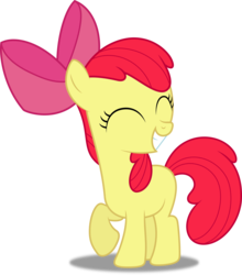 Size: 4393x5000 | Tagged: safe, artist:dashiesparkle, apple bloom, earth pony, pony, appleoosa's most wanted, g4, .svg available, apple bloom's bow, bow, female, filly, grin, hair bow, simple background, smiling, solo, transparent background, vector