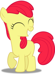 Size: 3210x4390 | Tagged: safe, artist:dashiesparkle edit, edit, editor:slayerbvc, vector edit, apple bloom, earth pony, pony, appleoosa's most wanted, g4, accessory-less edit, female, filly, grin, missing accessory, simple background, smiling, solo, transparent background, vector