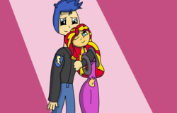 Size: 3300x2100 | Tagged: safe, artist:thecrimsondm, flash sentry, sunset shimmer, equestria girls, g4, female, high res, male, ship:flashimmer, shipping, straight