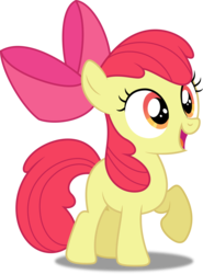 Size: 3692x5000 | Tagged: safe, artist:dashiesparkle, apple bloom, earth pony, pony, g4, somepony to watch over me, apple bloom's bow, bow, female, filly, hair bow, raised hoof, simple background, solo, transparent background, vector