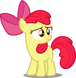 Size: 5000x5136 | Tagged: safe, artist:dashiesparkle, apple bloom, earth pony, pony, g4, sleepless in ponyville, apple bloom's bow, bow, female, filly, hair bow, simple background, solo, transparent background, vector, worried