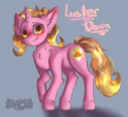 Size: 1146x1049 | Tagged: safe, artist:empty0point, luster dawn, pony, unicorn, g4, the last problem, blushing, chest fluff, ear fluff, female, leg fluff, lusterbetes, mare, simple background, solo