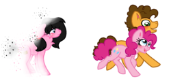 Size: 990x470 | Tagged: safe, artist:thatonefluffs, cheese sandwich, pinkie pie, oc, oc:moonlight, pony, g4, blushing, crying, deteriorating, female, fluffy, freckles, male, sad, ship:cheesepie, shipping, straight