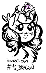 Size: 1904x3013 | Tagged: safe, artist:coco-drillo, gummy, pinkie pie, earth pony, pony, g4, bust, chest fluff, cute, diapinkes, ear fluff, inktober, looking up, monochrome, pet, pinktober, ponk, wide eyes