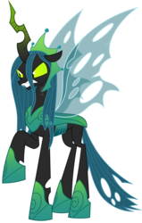 Size: 1272x2004 | Tagged: safe, artist:sonofaskywalker, queen chrysalis, changeling, changeling queen, g4, the ending of the end, angry, armor, female, raised hoof, simple background, solo, transparent background, transparent wings, vector, wings