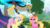 Size: 1920x1080 | Tagged: safe, screencap, discord, fluttershy, pegasus, pony, rabbit, unicorn, g4, the last problem, animal, female, horn, mare, older, older fluttershy, portal, tree