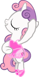 Size: 367x720 | Tagged: safe, artist:angrymetal, sweetie belle, pony, unicorn, g4, 1000 hours in ms paint, ballerina, ballet, ballet slippers, clothes, cute, diasweetes, en pointe, eyes closed, female, leotard, one arm up, open mouth, simple background, solo, sweetierina, transparent background, tutu