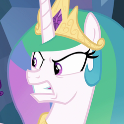 Size: 983x984 | Tagged: safe, screencap, princess celestia, alicorn, pony, g4, the ending of the end, angry, cropped, crown, female, gritted teeth, jewelry, mare, regalia, solo