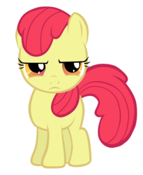 Size: 3080x3759 | Tagged: safe, artist:togekisspika35, edit, editor:slayerbvc, vector edit, apple bloom, earth pony, pony, bridle gossip, g4, accessory-less edit, female, filly, high res, missing accessory, simple background, solo, transparent background, unamused, vector