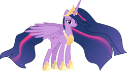Size: 7807x4374 | Tagged: safe, artist:crystalmagic6, twilight sparkle, alicorn, pony, g4, the last problem, absurd resolution, crown, cutie mark, ethereal mane, female, jewelry, looking at you, mare, older, older twilight, older twilight sparkle (alicorn), princess twilight 2.0, regalia, simple background, smiling, solo, starry mane, tiara, transparent background, twilight sparkle (alicorn), updated, vector