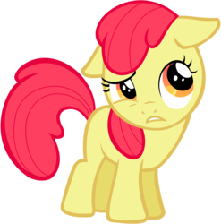 Size: 8328x8442 | Tagged: safe, artist:dddvvvzzz, edit, editor:slayerbvc, vector edit, apple bloom, earth pony, pony, g4, somepony to watch over me, accessory-less edit, female, filly, missing accessory, simple background, solo, transparent background, vector