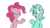 Size: 1920x1080 | Tagged: safe, artist:muzza299, lyra heartstrings, pinkie pie, pony, g4, too many pinkie pies, bipedal, hand, simple background, transparent background