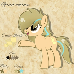 Size: 1280x1280 | Tagged: safe, artist:grithcourage, oc, oc only, oc:grith courage, earth pony, pony, cutie mark, female, mare, reference sheet, solo
