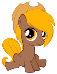 Size: 3355x4320 | Tagged: safe, artist:petraea, oc, oc only, oc:cotton, earth pony, pony, female, filly, hat, looking at you, simple background, sitting, smiling, solo, transparent background, vector