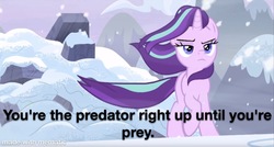 Size: 1200x644 | Tagged: safe, edit, edited screencap, screencap, starlight glimmer, pony, unicorn, g4, the ending of the end, caption, image macro, text, the expanse