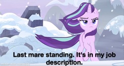 Size: 1200x644 | Tagged: safe, edit, edited screencap, screencap, starlight glimmer, pony, unicorn, g4, the ending of the end, caption, female, image macro, solo, text, the expanse