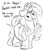 Size: 1704x1928 | Tagged: safe, artist:mulberrytarthorse, oc, oc only, oc:mulberry tart, pony, unicorn, belly, big belly, chubby, dialogue, fat, female, fetish, heart, hyper, implied unbirthing, implied vore, lying, mare, open mouth, oral vore, vore