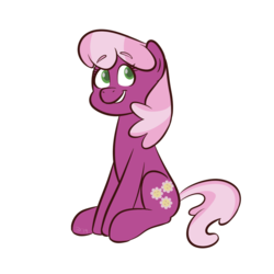 Size: 1280x1280 | Tagged: safe, artist:doodling-is-magic, cheerilee, earth pony, pony, g4, cheeribetes, colored pupils, cute, female, mare, simple background, sitting, smiling, solo, transparent background