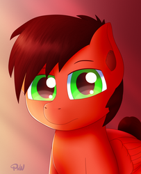 Size: 1300x1600 | Tagged: safe, artist:ponyxwright, oc, oc only, oc:crimson haze, pegasus, pony, bust, gradient background, looking at you, solo