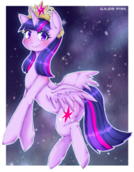 Size: 581x747 | Tagged: safe, artist:divided-s, twilight sparkle, alicorn, pony, g4, big crown thingy, cute, element of magic, female, jewelry, mare, regalia, solo, twiabetes, twilight sparkle (alicorn)