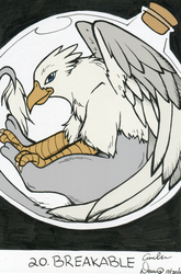 Size: 1234x1869 | Tagged: safe, artist:sonicsweeti, artist:tinibirb, color edit, edit, oc, oc only, oc:der, griffon, colored, glass, grayscale, inktober, monochrome, traditional art