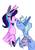 Size: 1019x1447 | Tagged: safe, artist:flof-dude, starlight glimmer, trixie, oc, oc:dawnshine, pony, g4, family, female, lesbian, magical lesbian spawn, offspring, parent:starlight glimmer, parent:trixie, parents:startrix, ship:startrix, shipping